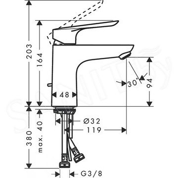 Смеситель для умывальника Hansgrohe Logis E 71161000 с донным клапаном