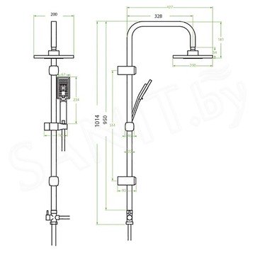 Душевая стойка Laveo Kvadrato PLQ_00KX