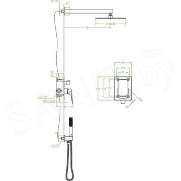 Душевая система скрытого монтажа Laveo Plato BLY_001P