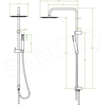 Душевая стойка Laveo Pretto PLP_00OX