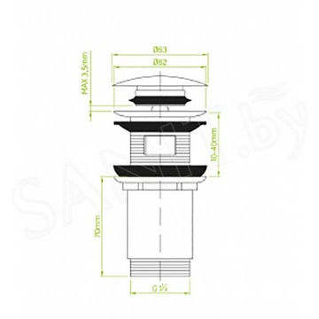 Донный клапан Laveo Pop-Up Waste CKK_72R3