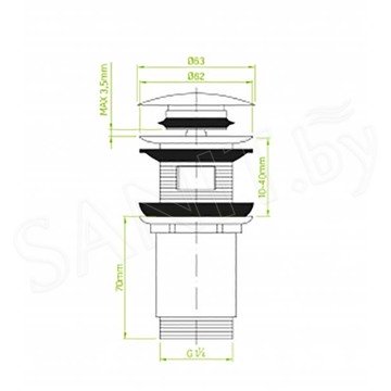 Донный клапан Laveo Pop-Up Waste CKK_02R3