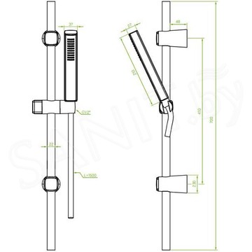 Душевой гарнитур Laveo Pola NAP_G1A1 / NAP_81A1