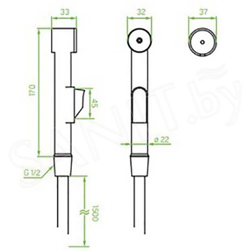 Гигиеническая лейка Laveo Fen NAF 01BD