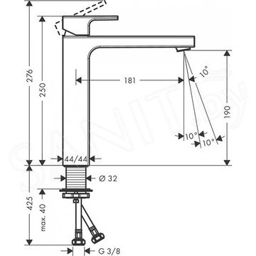 Смеситель для умывальника Hansgrohe Vernis Shape 71591000