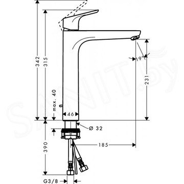 Смеситель для умывальника Hansgrohe Focus 31531000 с донным клапаном