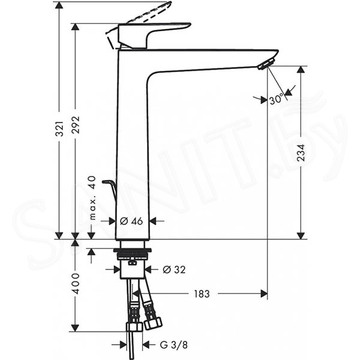 Смеситель для умывальника Hansgrohe Talis E 71716000 с донным клапаном