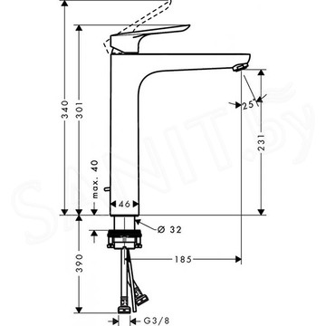 Смеситель для умывальника Hansgrohe Logis E 71162000 с донным клапаном