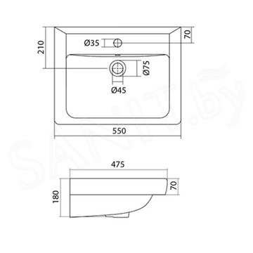 Тумба под умывальник Акватон Ронда 55 1A207601RSC20
