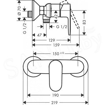 Смеситель для душа Hansgrohe Vernis Blend 71640670