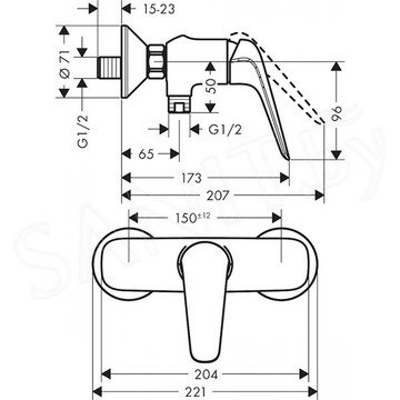 Смеситель для душа Hansgrohe Novus 71060000