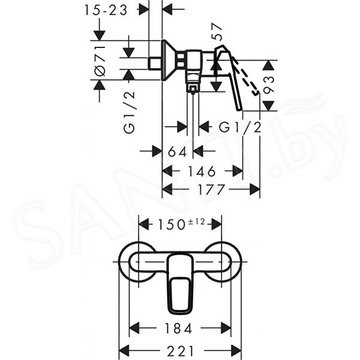 Смеситель для душа Hansgrohe Logis Loop 71247000