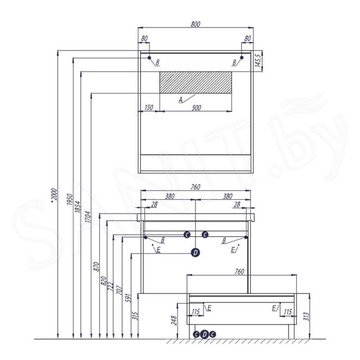 Зеркало Акватон Капри 80 1A230402KP010