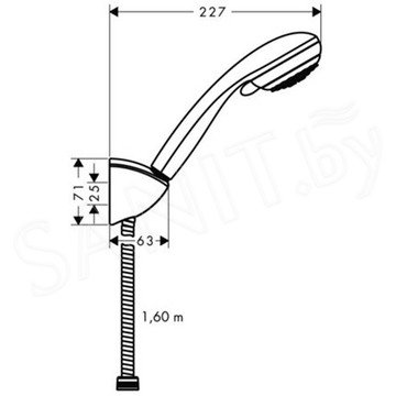 Душевая лейка со шлангом Hansgrohe Crometta 85 Vario/Porter C 27559000