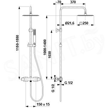 Душевая стойка Armatura Logon 5746-910-00 с термостатом