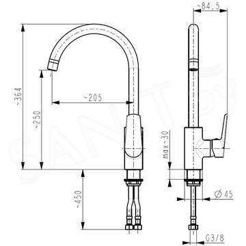 Смеситель для кухонной мойки Armatura Onyks 6513-915-00