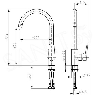 Смеситель для кухонной мойки Armatura Onyks 6513-915-00