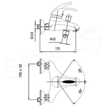 Смеситель для ванны Armatura Piryt 444-040-00