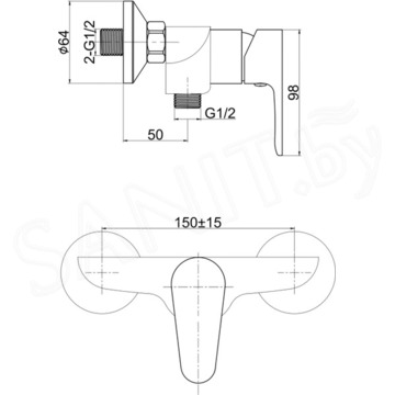 Смеситель для душа Cersanit Cersania 63032