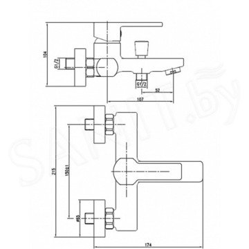 Смеситель для ванны Cersanit Smart 63048