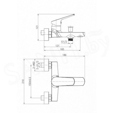 Смеситель для ванны Cersanit Flavis 63035