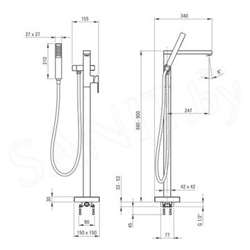 Смеситель для ванны Deante Anemon Bis BCZ_017M