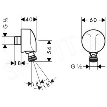 Шланговое подключение Hansgrohe Fixfit E 27505000