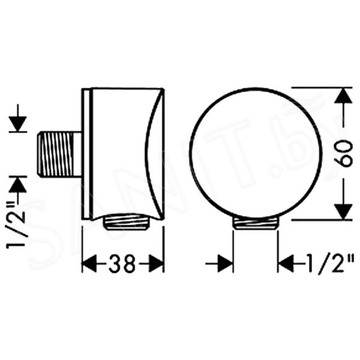 Шланговое подключение Hansgrohe Fixfit S 27453000