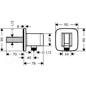 Шланговое подключение Hansgrohe Fixfit Porter E 26485000