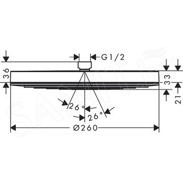 Верхний душ Hansgrohe Pulsify 260 1jet