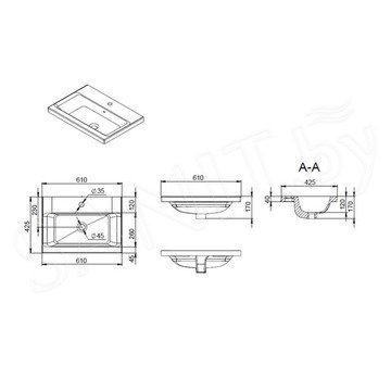 Умывальник AM.PM Gem M90WCC0602WG / M90WCC0752WG