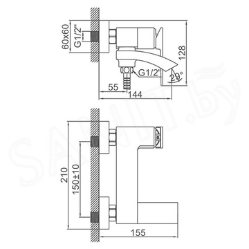 Смеситель для ванны Ledeme L3178B