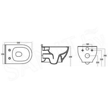 Комплект инсталляции Grohe Rapid SL 38772001 с подвесным унитазом Sanovit Lucco Brilla Rim Art