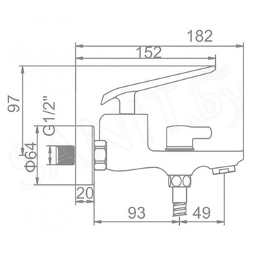 Смеситель для ванны Ledeme L3274B