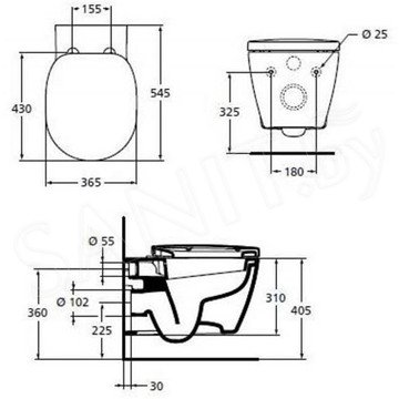 Подвесной унитаз Ideal Standard Connect W941102 (унитаз E803501 с крышкой SoftClose E712701)