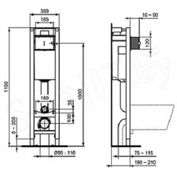 Комплект инсталляции Ideal Standard с подвесным унитазом Connect W220101 и крышкой SoftClose