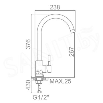 Смеситель для кухонной мойки Ledeme L74998A-3