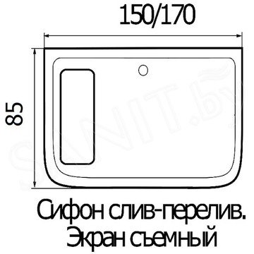 Акриловая ванна River Wemor 55 S с деревянным сиденьем
