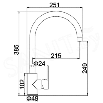 Смеситель для кухонной мойки Ledeme L4066