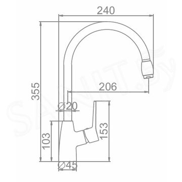 Смеситель для кухонной мойки Ledeme L4069B