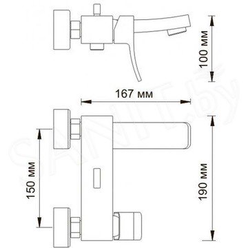 Смеситель для ванны WasserKraft Aller 1061