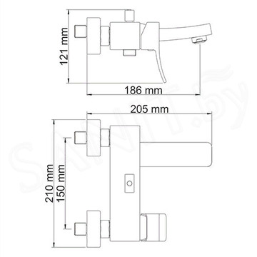 Смеситель для ванны WasserKraft Aller 1061 White