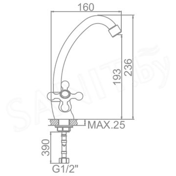 Смеситель для кухонной мойки Ledeme L4119-2