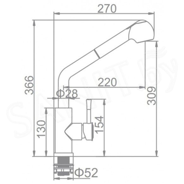 Смеситель для кухонной мойки Ledeme L76014