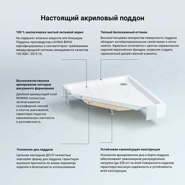 Душевой поддон Lavinia Boho Rock квадратный
