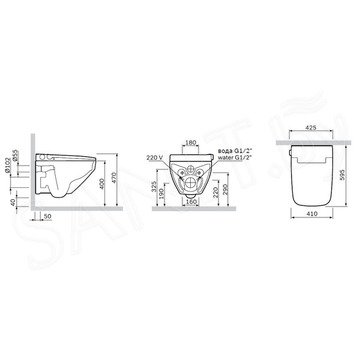 Умный подвесной унитаз AM.PM Inspire 2.0 CCC50A1700SC с функцией биде