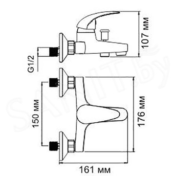 Смеситель для ванны WasserKraft Isen 2601