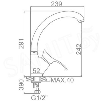 Смеситель для кухонной мойки Ledeme L4101K / L4101-300
