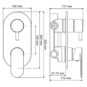 Смеситель скрытого монтажа WasserKraft Mindel 8571 (3 функции)