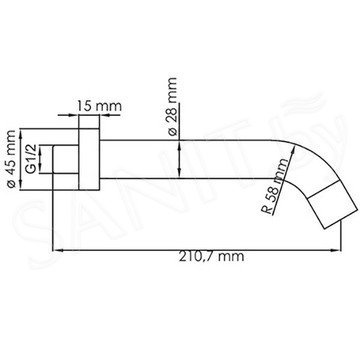 Излив для ванны Wasserkraft A084